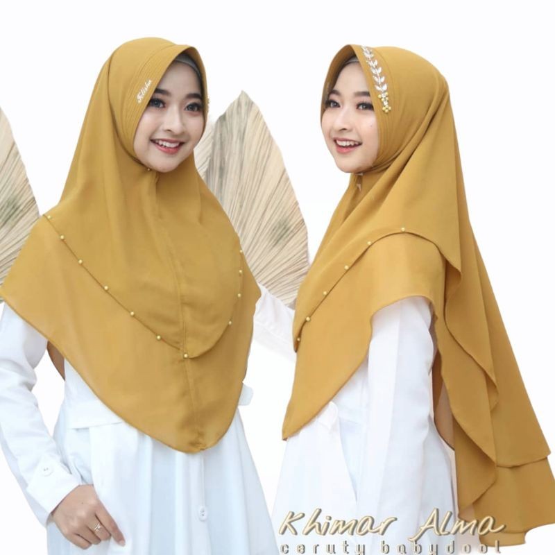 XAU (COD) KHIMAR 2 LAYER CERUTY ALMA/HIJAB INSTANT CERUTY BABYDOLL HNW