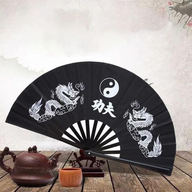 ORIGINAL Kipas Tangan Lipat Kungfu Lipat Kipas Kungfu Jumbo Kipas Silat Untuk Pertunjukan Tari Kipas