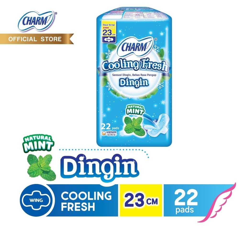 Charm Pembalut Cooling Fresh Wing 23cm 22 pads