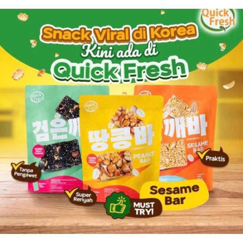 

Quick fresh healthy bar peanut bar sesame black sesame bar 113g 126g 140g snack viral korea enting kacang 113 126 140