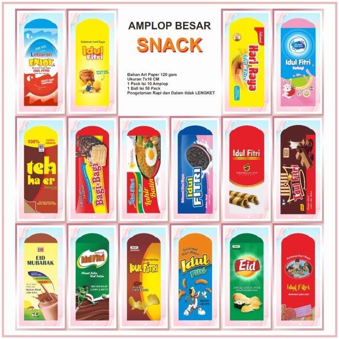

Limited! AMPLOP LEBARAN MOTIF SNACK - Medium 7x11 New