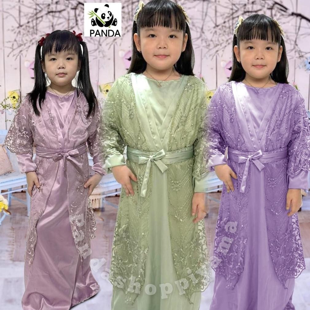 Gamis Outer Arabella Anak Kondangan/Cardigan Brukat Tile Permium/Dress Pesta Remaja Terbaru