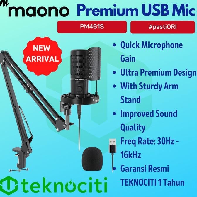 Maono 461 Usb Microphone Kit Mic Condenser Recording Streaming Podcast