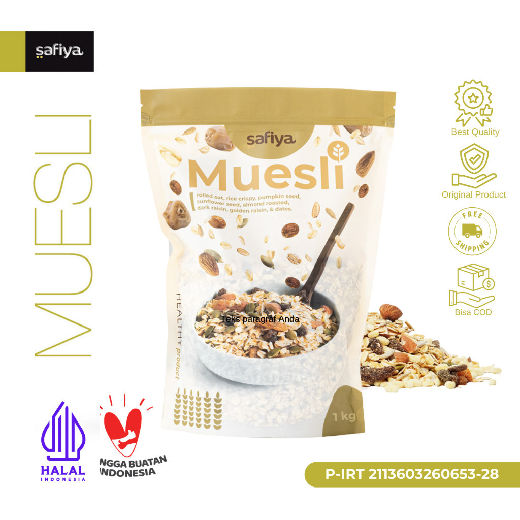 

Muesli Fruit And Seed 1 Kg Sereal Sehat Safiya Food