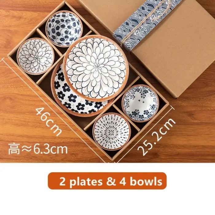 

Ceramic Gift Set Bowl Plate Japanese Style Birthday Wedding Hampers