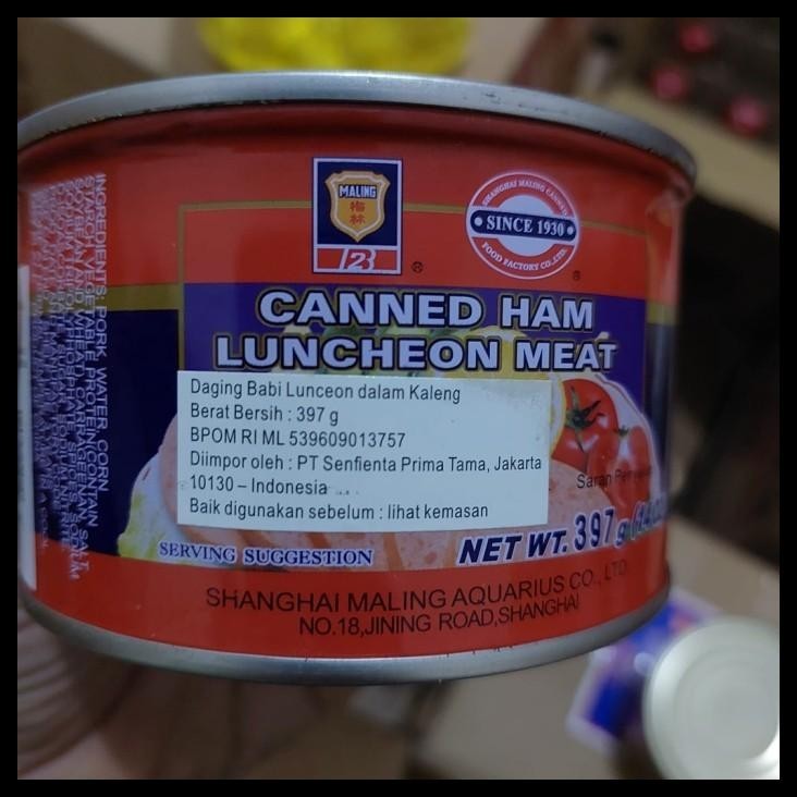 

READY STOK HAM MALING TTS PREMIUN LUNCHEON MEAT PORK KALENG 397 GRAM READYY