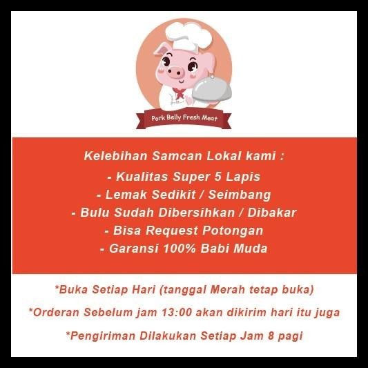 

READY STOK SAMCAN TANPA KULIT / PORK BELLY SKIN OFF KUALITAS 5 LAPIS BERAT 1KG READYY