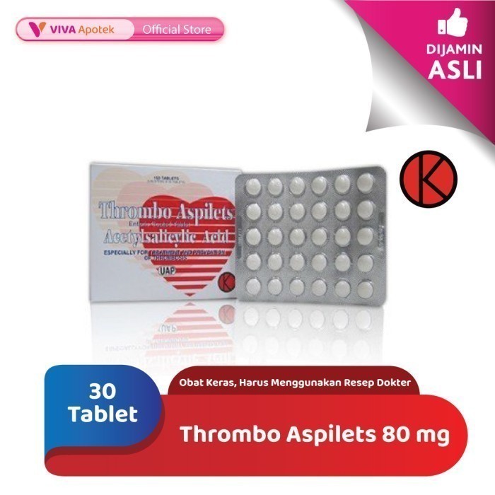 Thrombo Aspilets 80 mg / Pengencer Darah (30 Tablet)