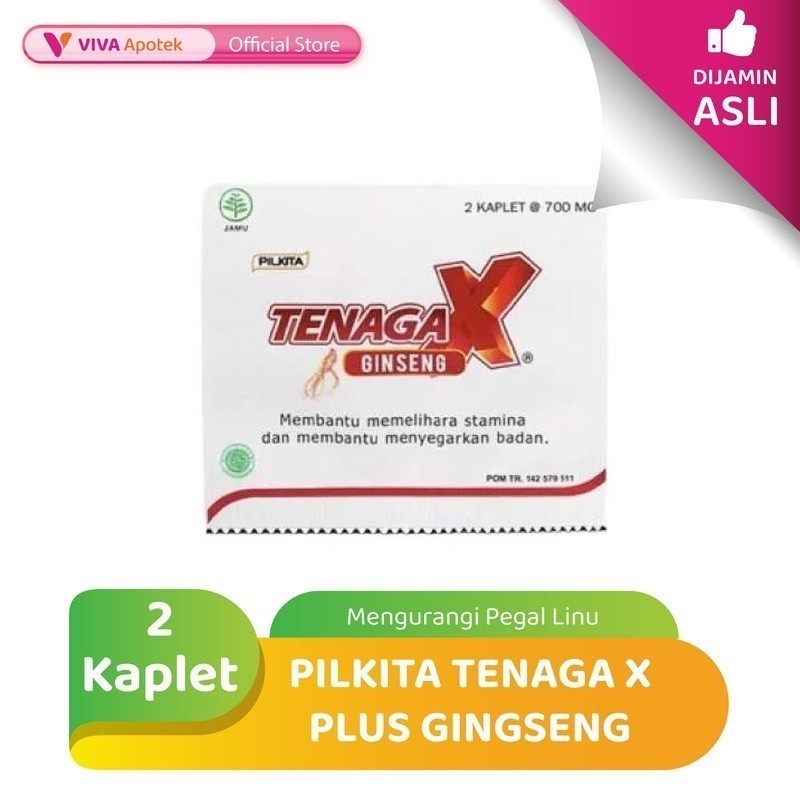 Pilkita Tenaga X Plus Gingseng untuk Mengurangi Pegal Linu (2 Kaplet)