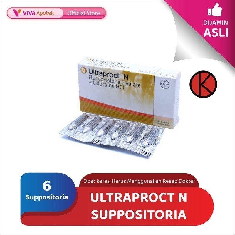 Ultraproct N Suppositoria / Wasir / Ambeien (6 Suppositoria)