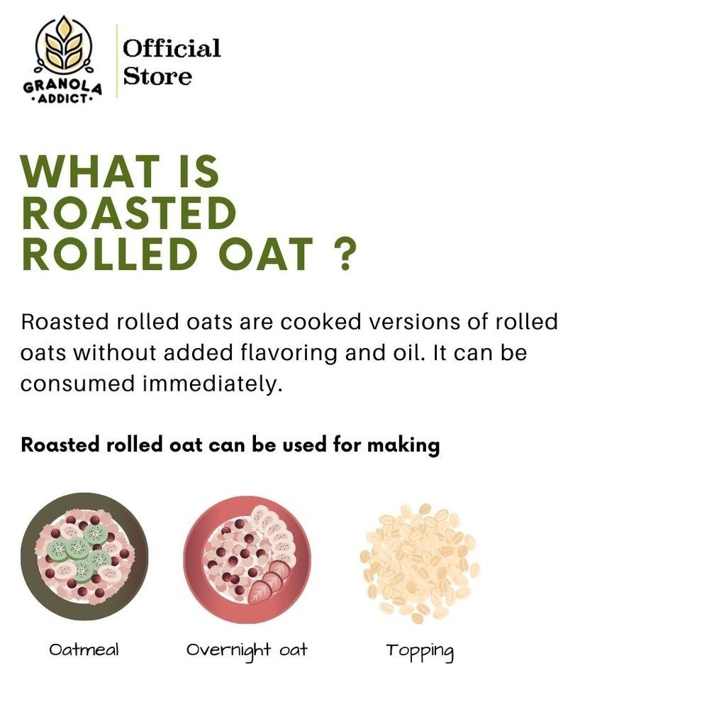 

Baru Granola Addict - Roasted Rolled Oat 1000G / Oatmeal Panggang Paling Murah