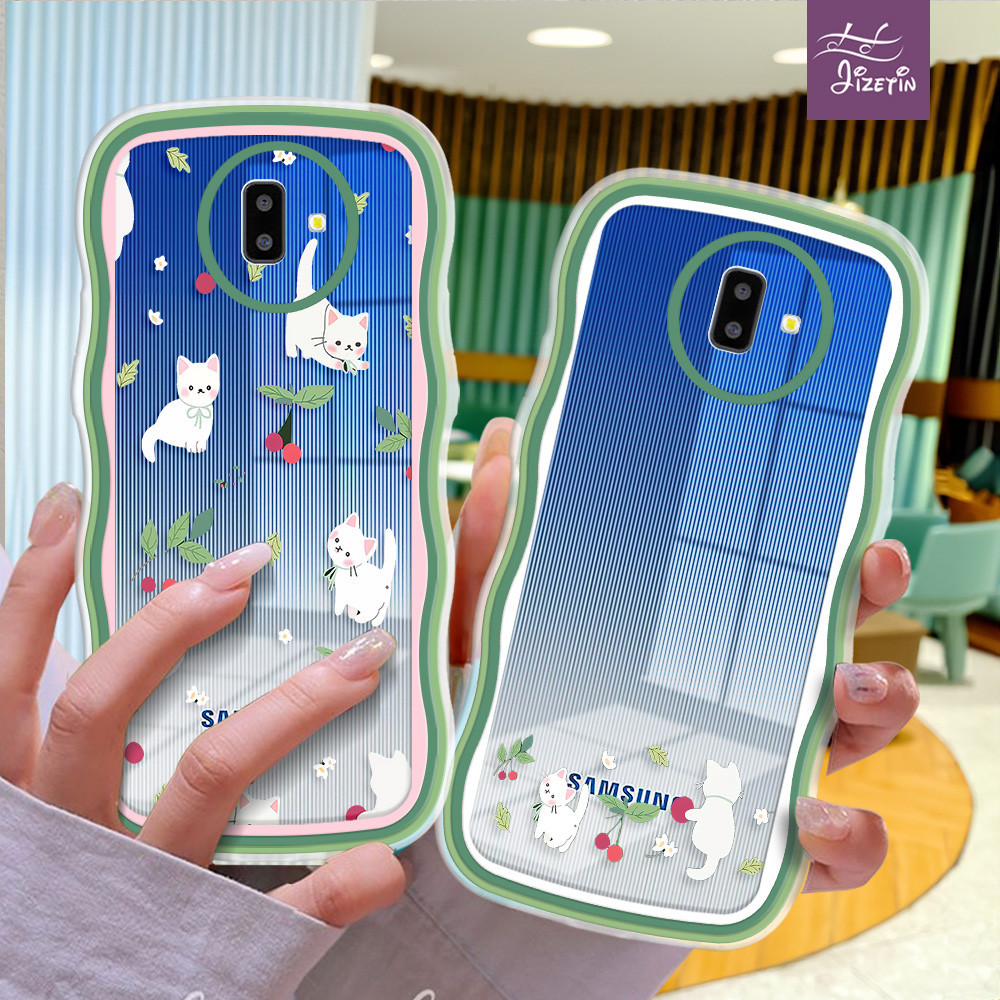 Kucing Putih Cherry casing hp bentuk aneh untuk ph Samsung j6,j5,j4,j730,j700,plus,prime,2016,2018 c