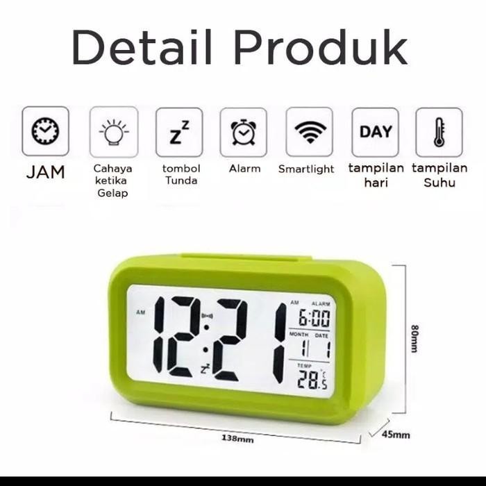 JAM WEKER DIGITAL ANAK LED ALARM CLOCK LCD MEJA DIGITAL JAM LUCU PINK