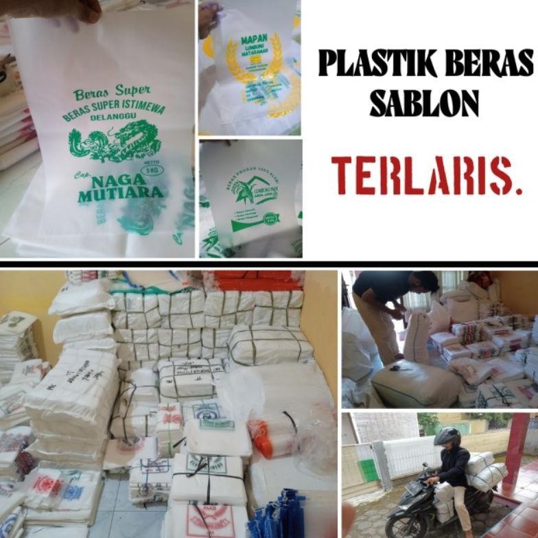 "Hemat Maksimal" Plastik Beras Sablon Kemasan 5kg Isi 50 Lembar ||