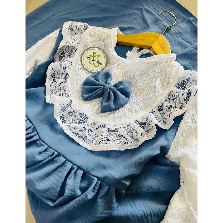 Flash Sale Gamis Anak 2 3 5 6 7 8 9 Tahun Anak Cewek Perempuan Gamis Set Muslim Gamis Combi Brokat P