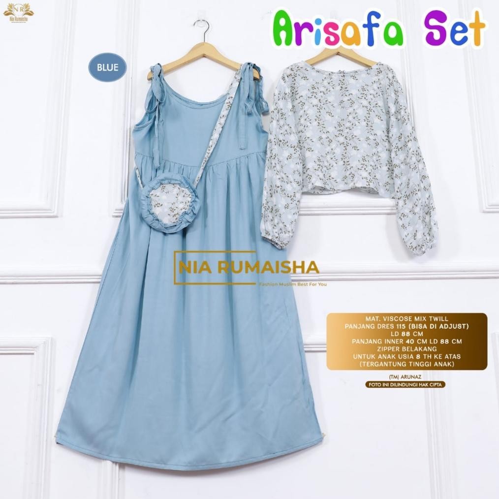 Diskon Besar Gamis Set Outer Anak Perempuan 8-12 Tahun Arisafa Asaida Mirala Set Ori Nia Rumaisha Di