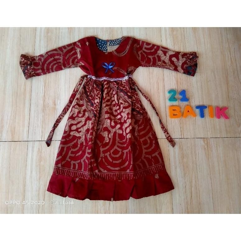 Bisa Cod Gamis Batik Anak Usia 4-5 Tahun/Gamis Anak Murah/Gamis Batik Anak Perempuan Sale