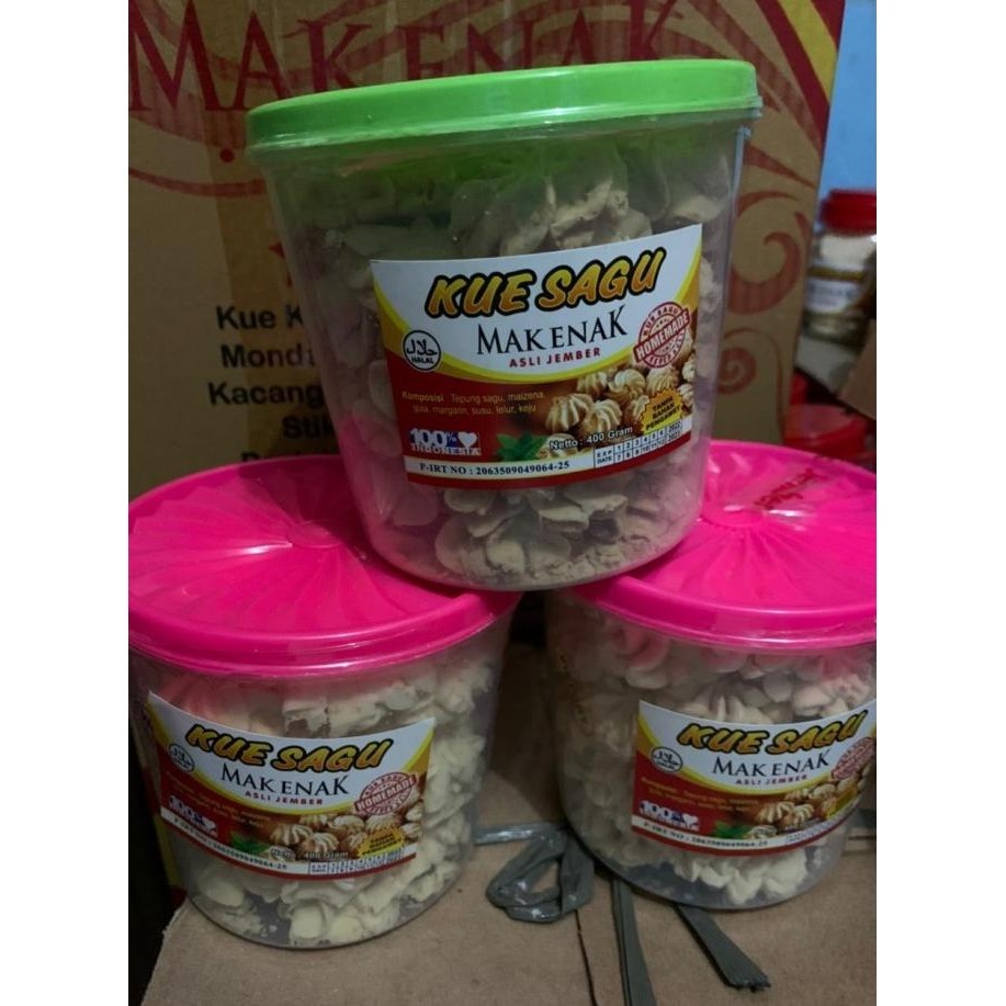 

Best Sales Mak Enak / Makenak Kue Lebaran / Kue Kering / Kuker Sagu Keju Original