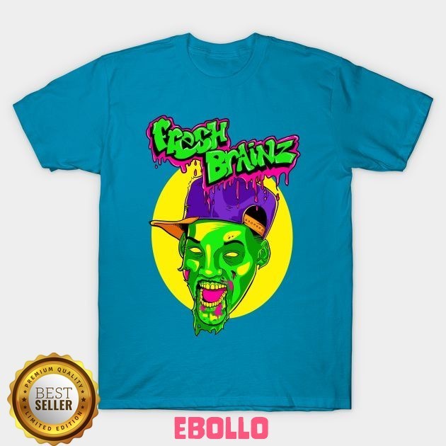Baju Kaos Tshirt Fresh Brainz Parody The Prince Of Bel Air Zombie Distro Cotton Combed Premium Kaos 
