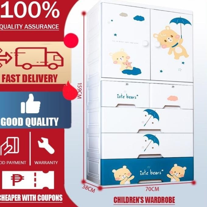 HEINO LEMARI PAKAIAN LEMARI PLASTIK LEMARI BAJU ANAK DAN DEWASA SYUKURSTORE33