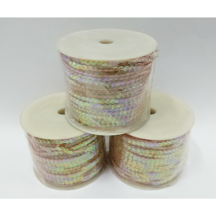 Ramboci Payet Renteng Rantai Piring Cup 6Mm Sequin Manik (Per Roll)