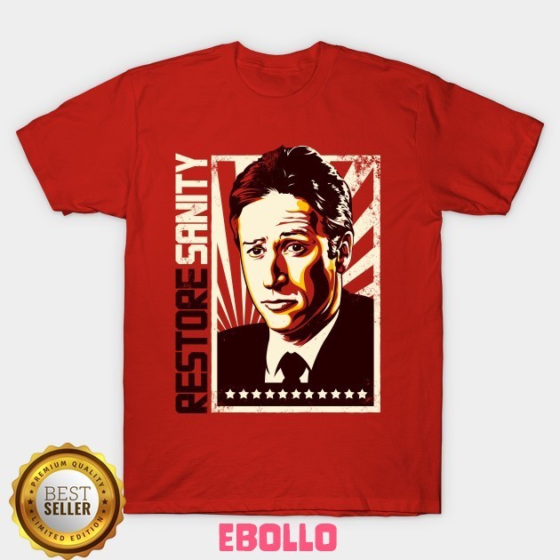Baju Kaos Tshirt Restore Sanity Election Jon Stewart Distro Cotton Combed Premium Kaos Pria Wanita A