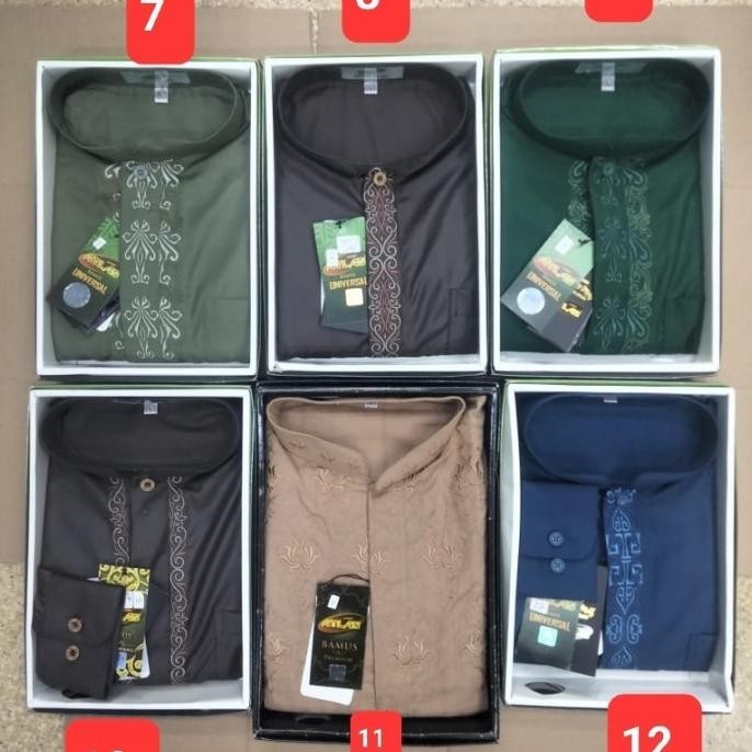 Baju Koko Atlas Lengan Panjang Original Ukuran L