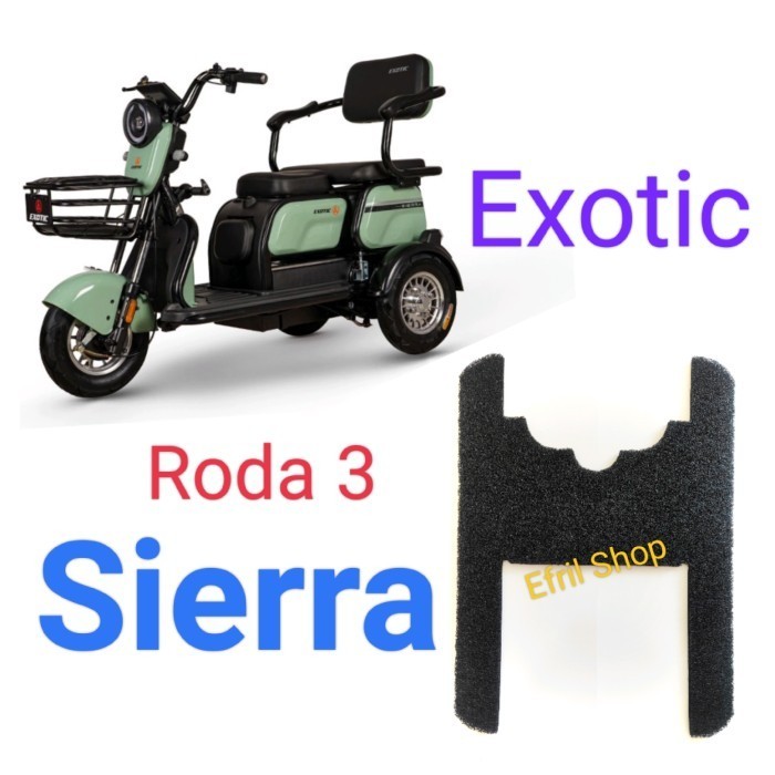 Alas kaki karpet sepeda motor listrik roda 3 Sierra roda tiga