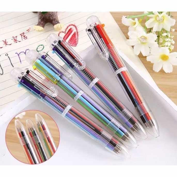 

[Murahkan] Pulpen 6 in 1 Pena Bolpoin Warna-Warni Multi Colored Pen