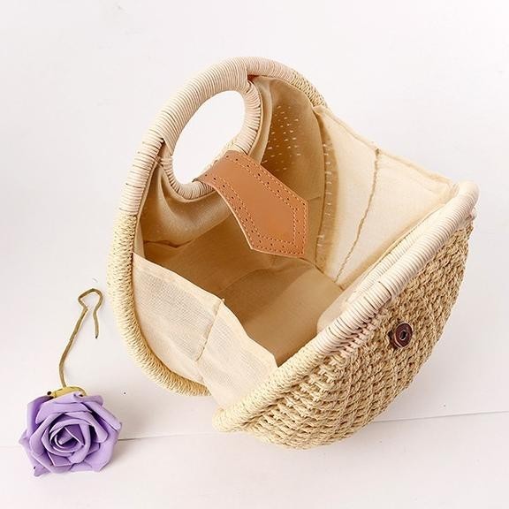 Women Nest Tote Handbag Summer Beach Bag Straw Bag Rattan Store Qw Thaliapateza