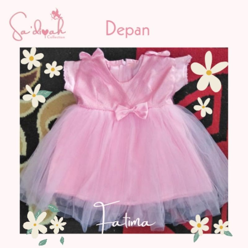 Fatima Dress - Dress Anak Ulang Tahun Baby Pink - Sadiyah Collection