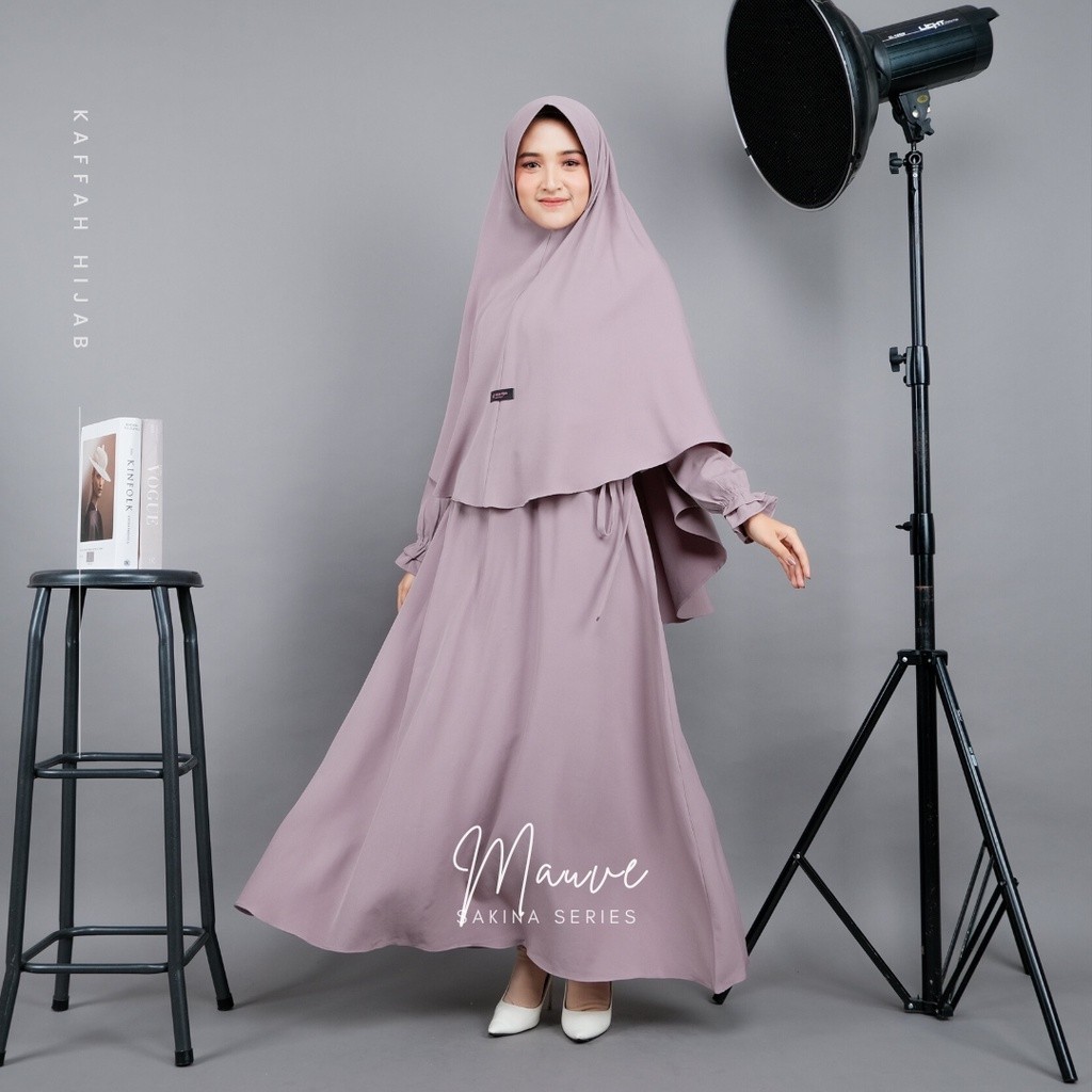 NEW PREMIUM DAILY HIJAB Sakina Series Plum & Mauve Kaffah Hijab Set Gamis Jilbab Syari