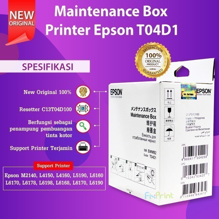Absorber Ink Pad Epson L6290 L6460 L6490 Box Maintenance L6160 L6170