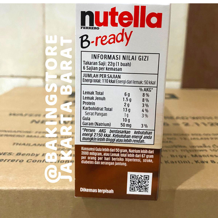 

BERKUALITAS Nutella B-ready Biscuit 132gr isi 6 Biskuit Bready