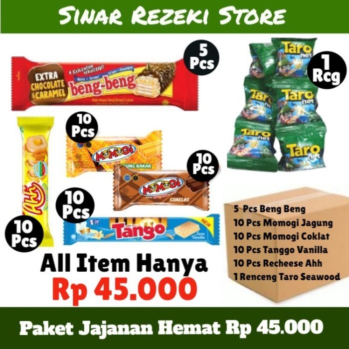 

OBRAL Paket Jajanan Super Hemat 45000 All Item / Paket Snack / Paket Hemat