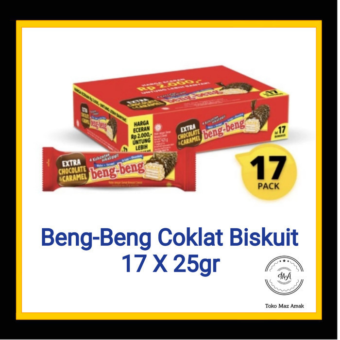 

BERGARANSI Beng beng biskuit coklat box isi 17pc