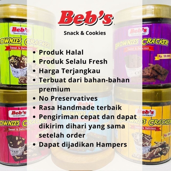

EKSLUSIF Brownies cracker bebssnack (keripik brownies) murah crispy brownies