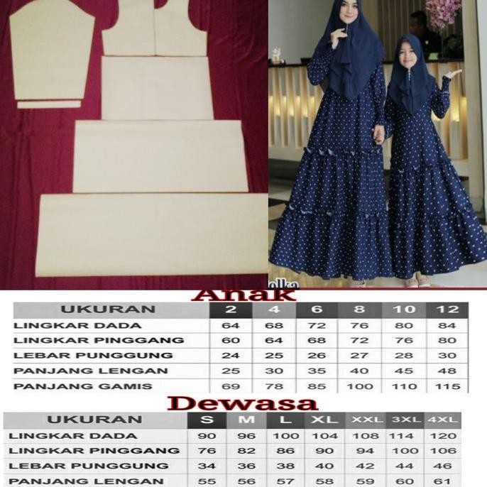 POLA BAJU INSTAN GAMIS COUPLE IBU DAN ANAK I BUSANA I MUSLIM I