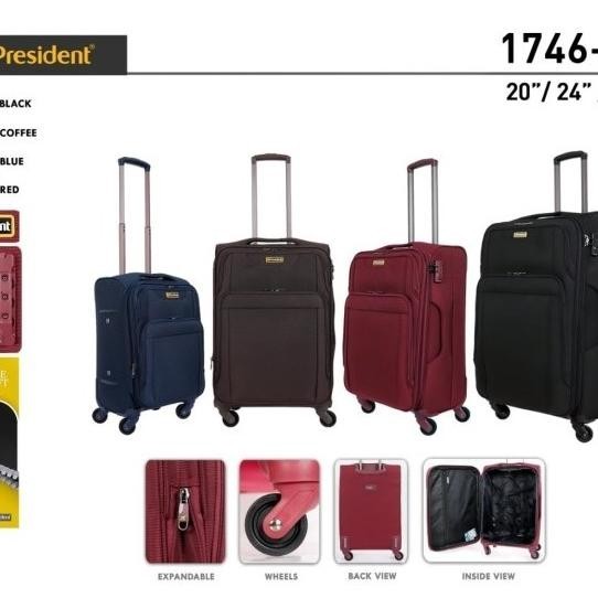 Koper President 24 inch (1746) Bahan Kain Kanvas ORI / Koper Kain 24"