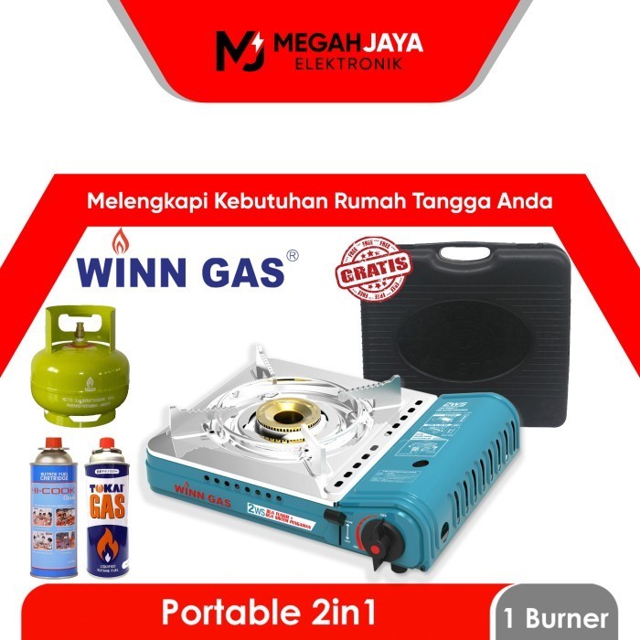 Kompor Gas Portable Winn Tokai W2WS, Bahan Stainless Steel & Plat SPCC Anti Karat