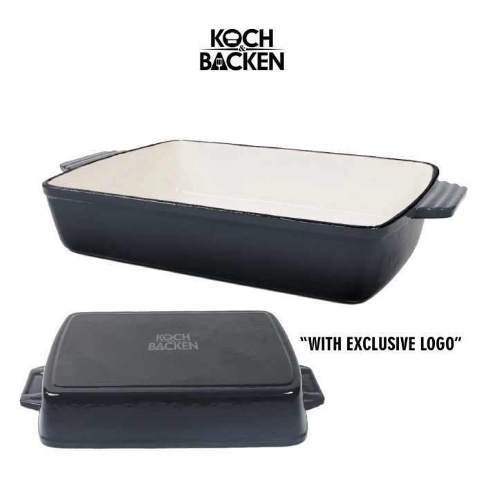 Koch&Backen Cast Iron Enamel Square Loaf Pan 33Cm Grey-Baki Kotak
