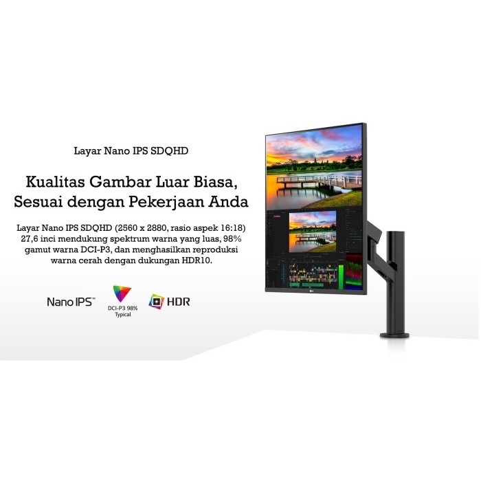 Lg Dualup 28Mq780-B 28" 16:18 Sdqhd Nano Ips Monitor Freesync Hdr10