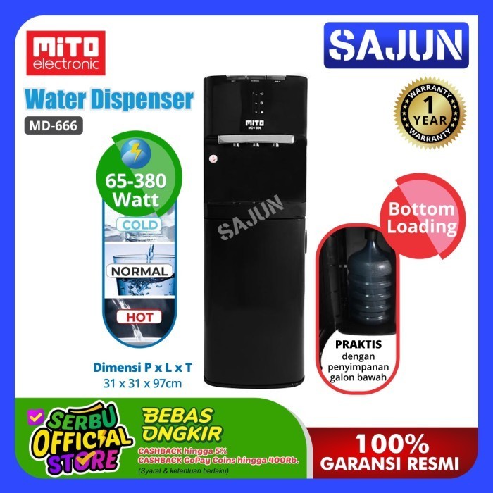 Mito Md-666 Water Dispenser Galon Bawah Md666