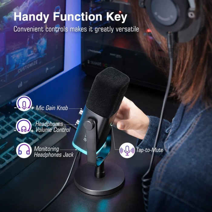 Fifine Ampligame Am8 Usb/Xlr Dynamic Microphone For Streaming, Gaming