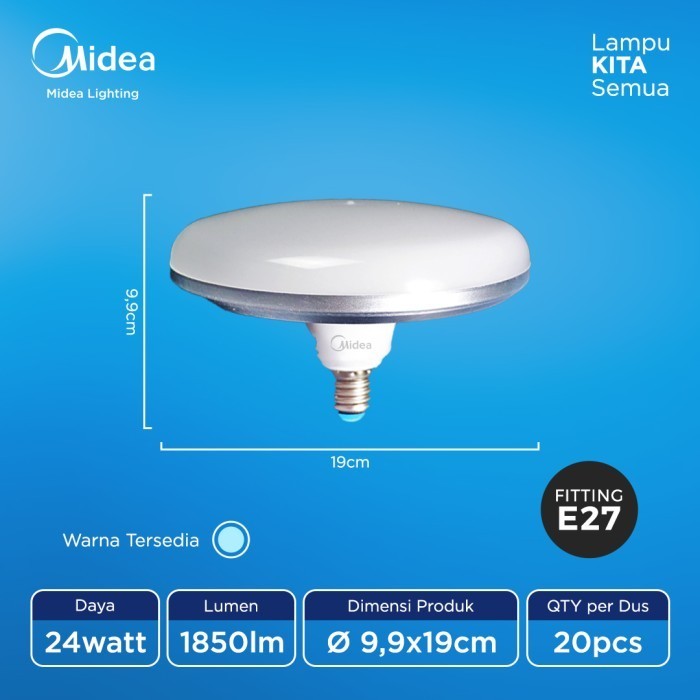 Midea Lampu Led Ufo 24 Watt Putih 6500K Coolday Light