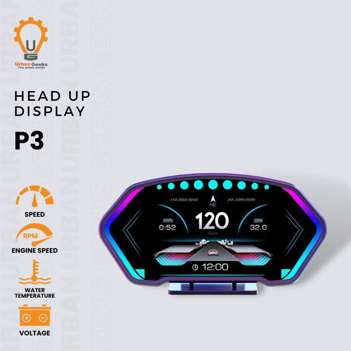 Car Head Up Display P3 Hud Obd2 Gps Speedometer Turbo