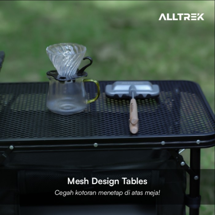 Alltrek Meja Masak Camping Tinery Black Dapur Portable Kitchen Table