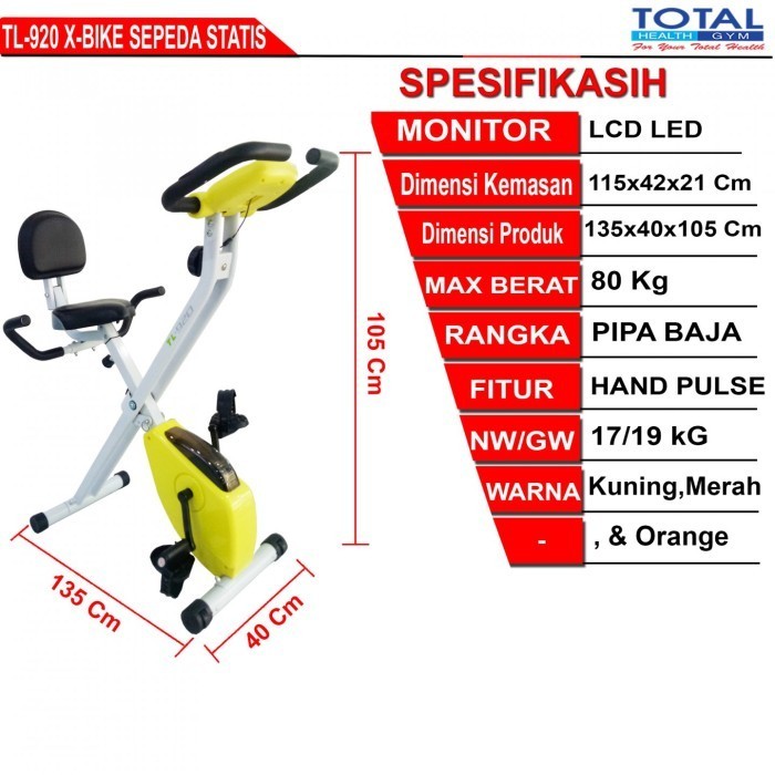 Sepeda Statis Fitness Magnetic Xbike Tl-920Excider Bike Tl920