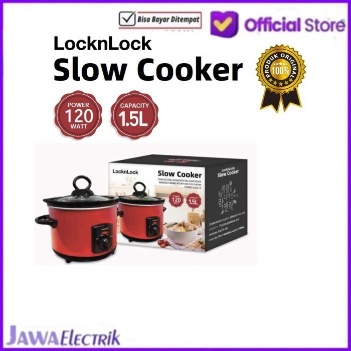Slow Cooker Locknlock/Lock N Lock Ejp136Red Kapasitas 1,5 Liter