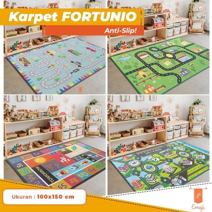 Karpet Bermain Anak 100X150 Cm Fortunio Karpet Kamar Anak Anti Slip